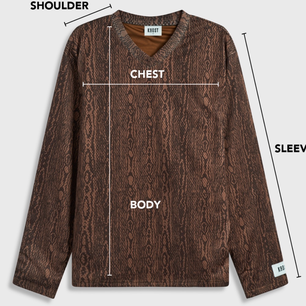 KROST Long Sleeve Perforated Performance V-Neck Rubber Brown Size M NWT